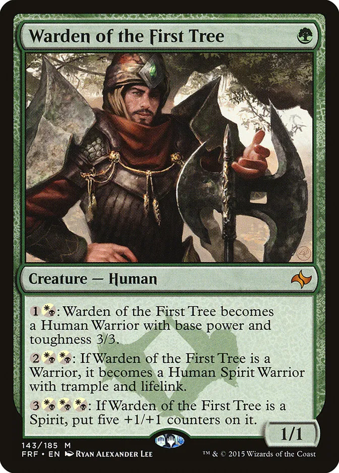 2015 Fate Reforged Warden of the First Tree #143 mythic card image