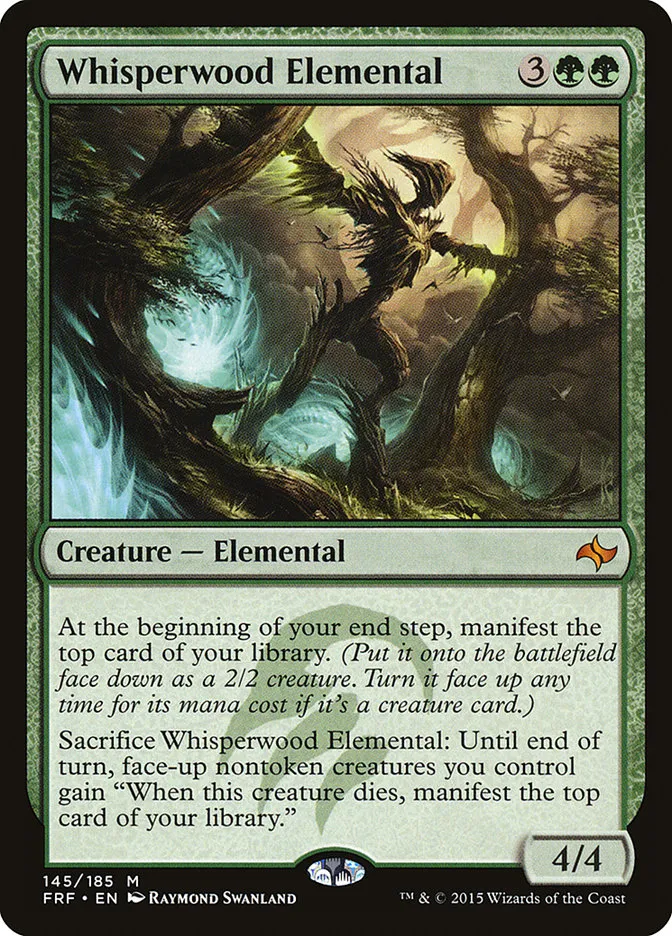 2015 Fate Reforged Whisperwood Elemental #145 mythic card image