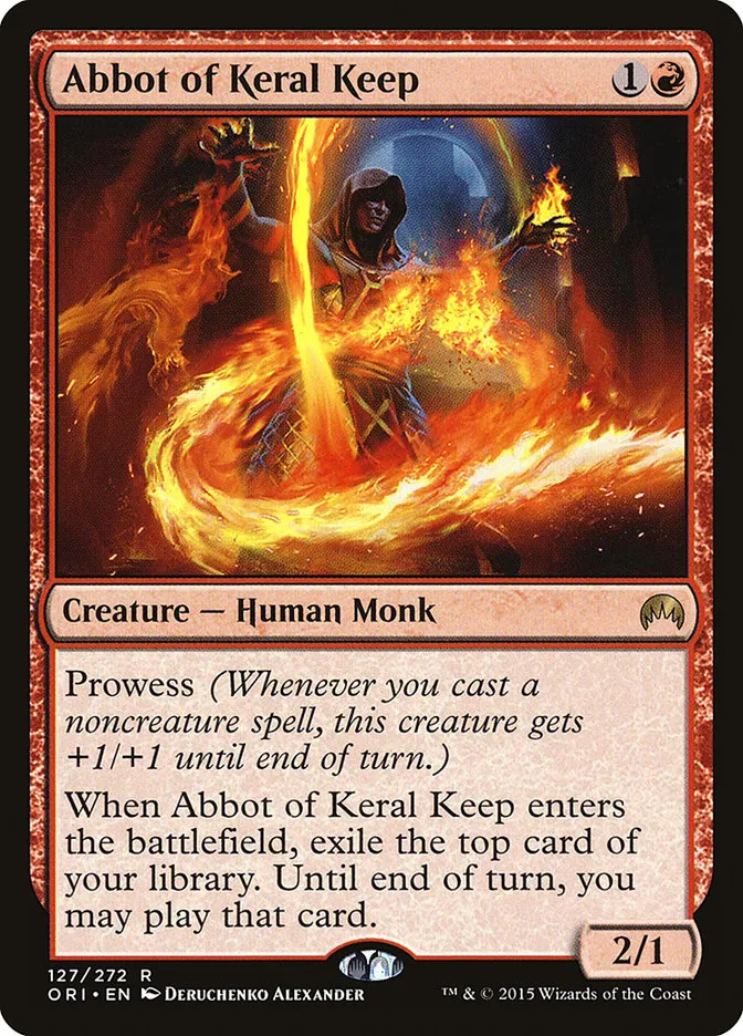 2015 Magic Origins Abbot of Keral Keep #127 rare card image