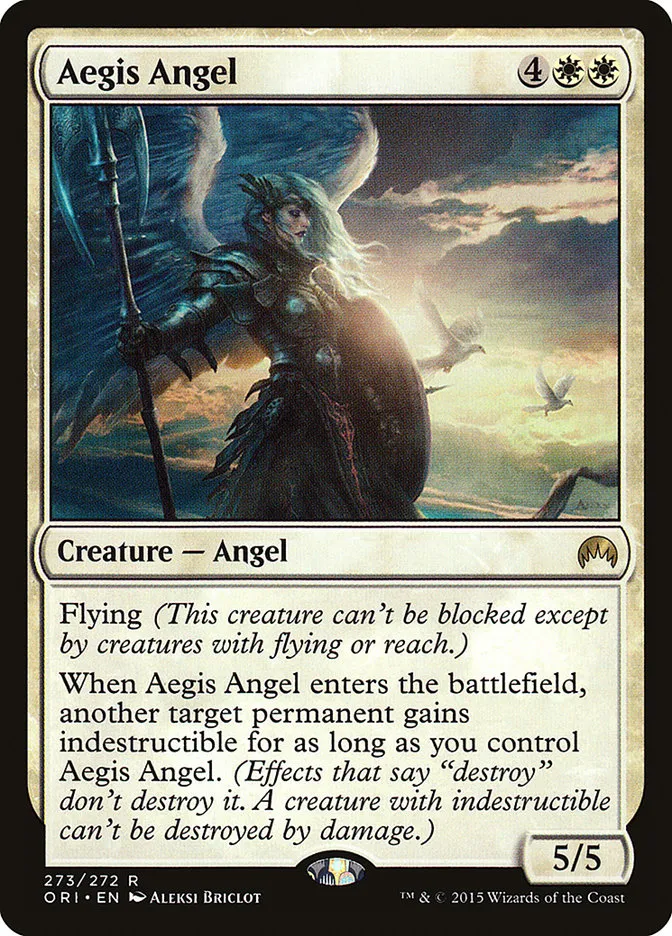2015 Magic Origins Aegis Angel #273 rare card image