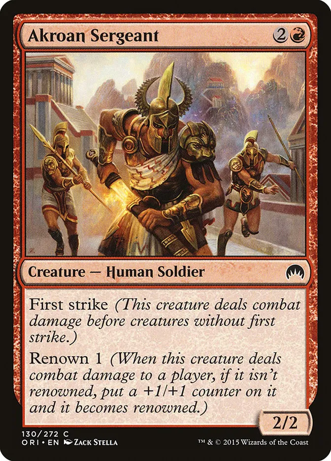 2015 Magic Origins Akroan Sergeant common #130 common card image