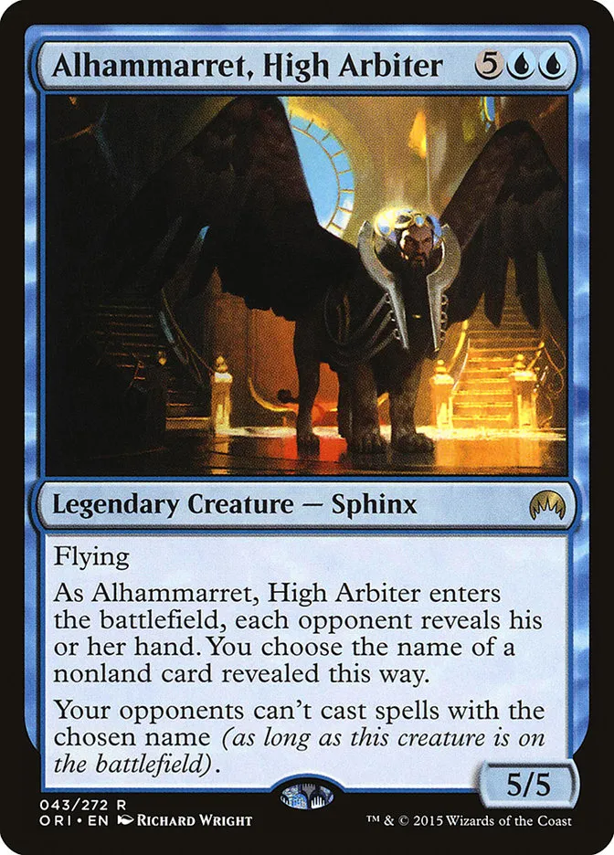 2015 Magic Origins Alhammarret, High Arbiter #43 rare card image