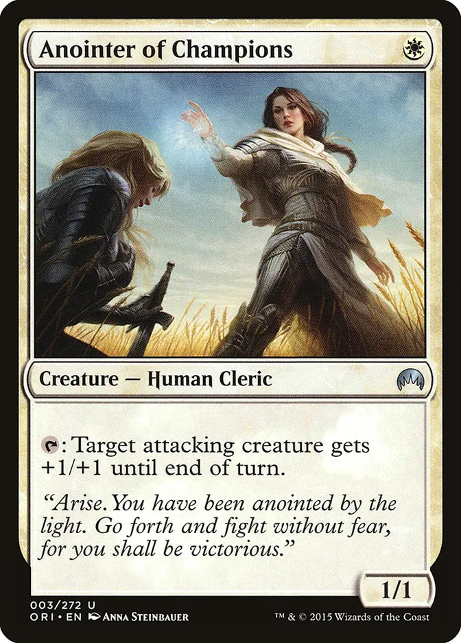 2015 Magic Origins Anointer of Champions #3 uncommon card image