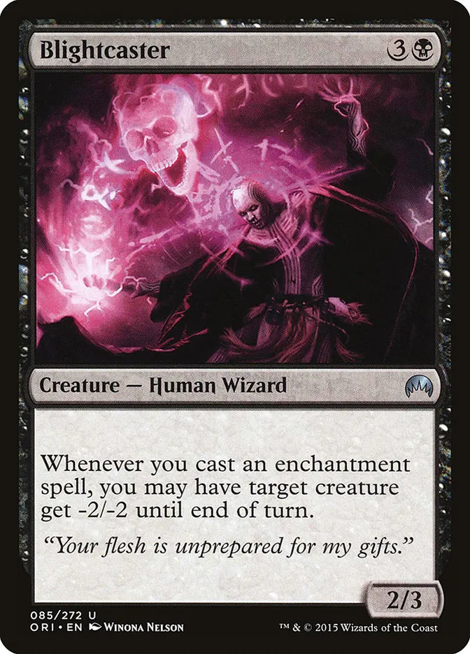 2015 Magic Origins Blightcaster uncommon #85 uncommon card image
