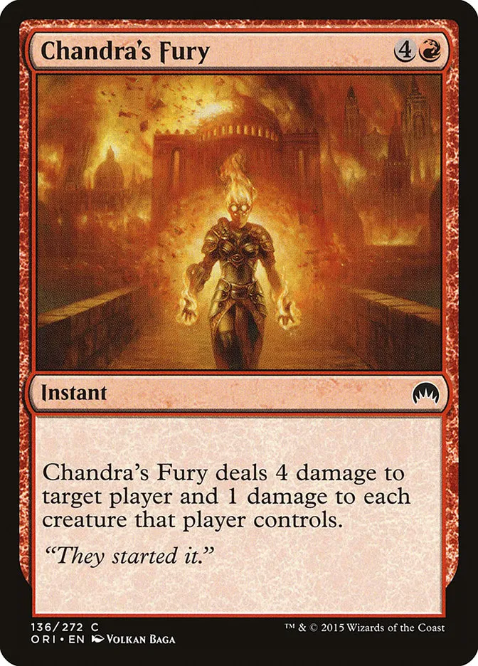 2015 Magic Origins Chandra's Fury #136 common card image