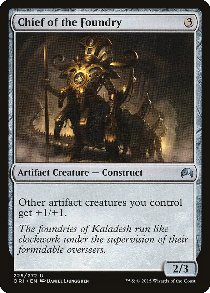 2015 Magic Origins Chief of the Foundry #225 uncommon card image