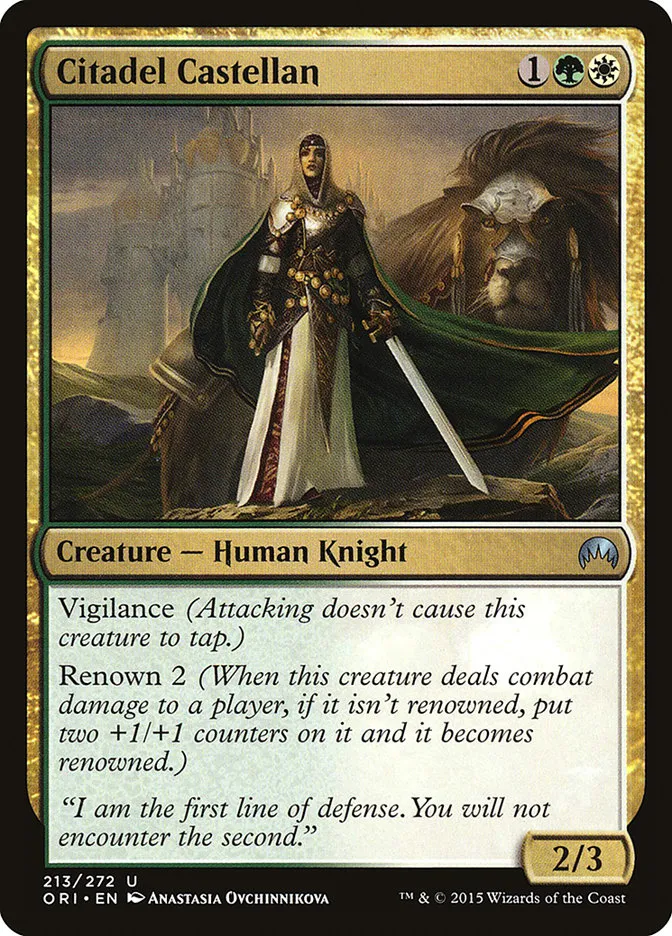 2015 Magic Origins Citadel Castellan #213 uncommon card image