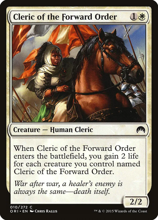 2015 Magic Origins Cleric of the Forward Order common #10 common card image