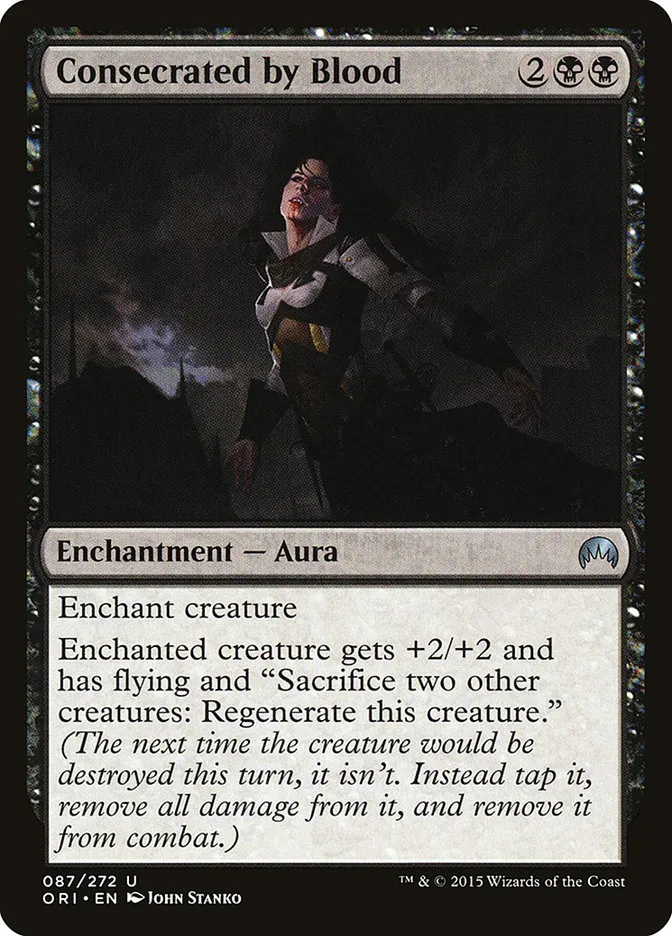2015 Magic Origins Consecrated by Blood #87 uncommon card image