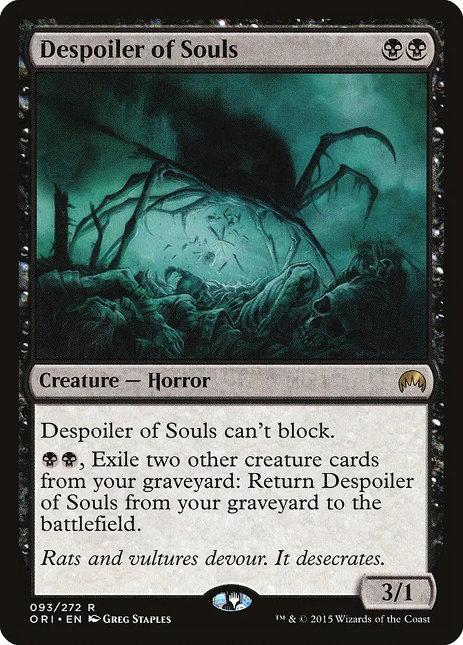 2015 Magic Origins Despoiler of Souls #93 rare card image