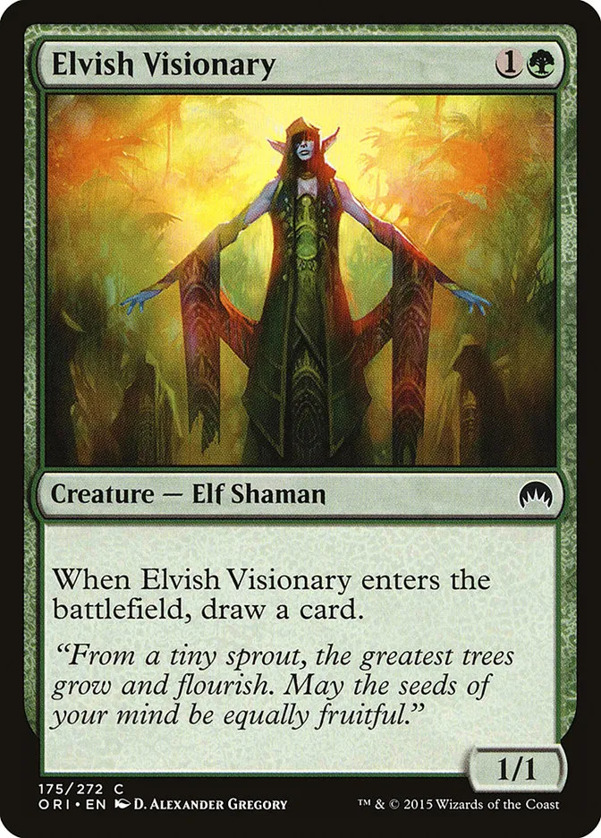 2015 Magic Origins Elvish Visionary common #175 common card image