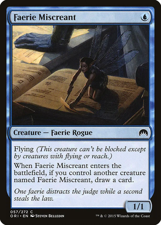 2015 Magic Origins Faerie Miscreant #57 common card image