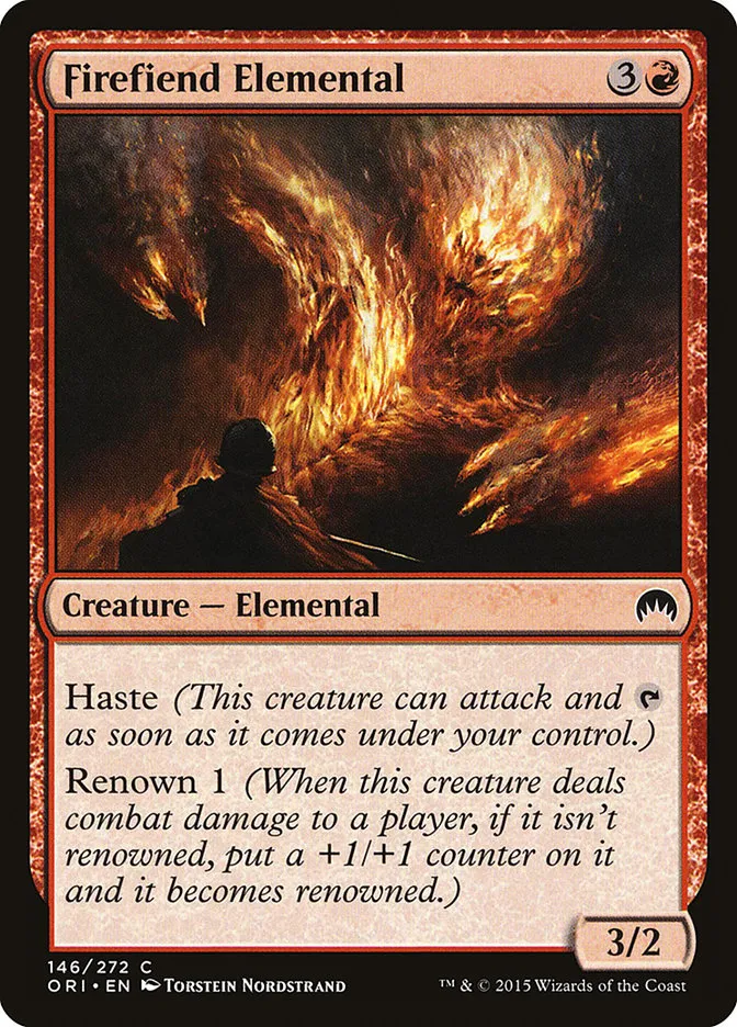 2015 Magic Origins Firefiend Elemental common #146 common card image