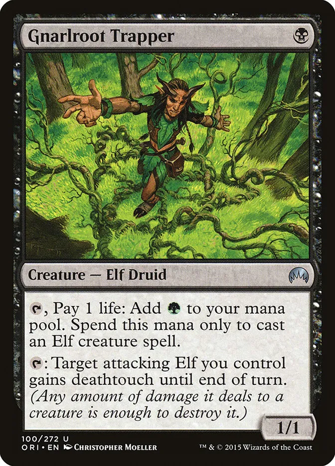 2015 Magic Origins Gnarlroot Trapper uncommon #100 uncommon card image