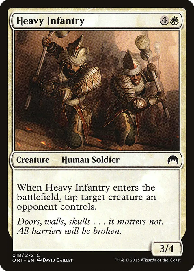 2015 Magic Origins Heavy Infantry common #18 common card image