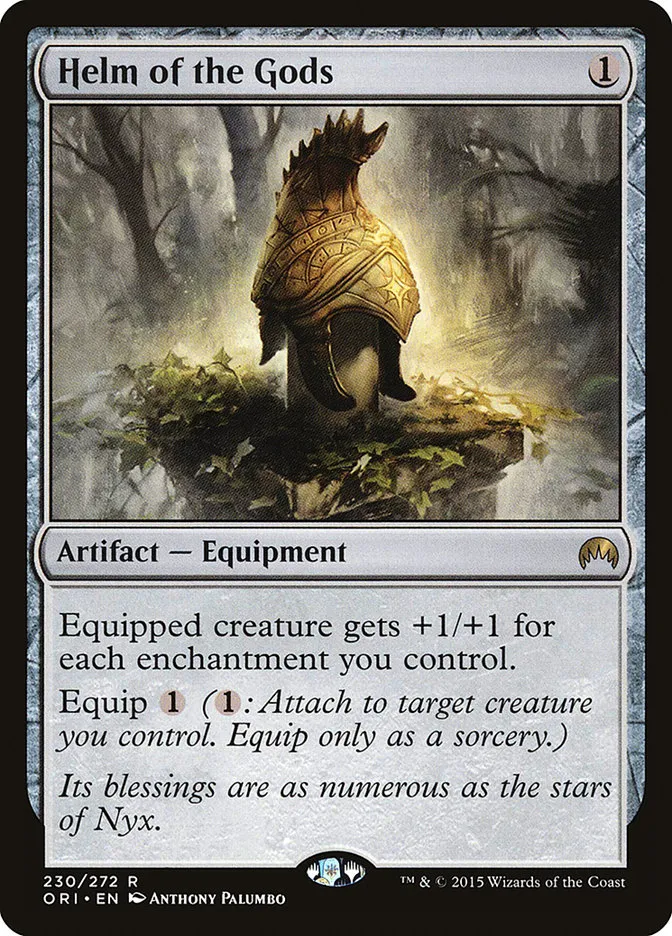 2015 Magic Origins Helm of the Gods #230 rare card image