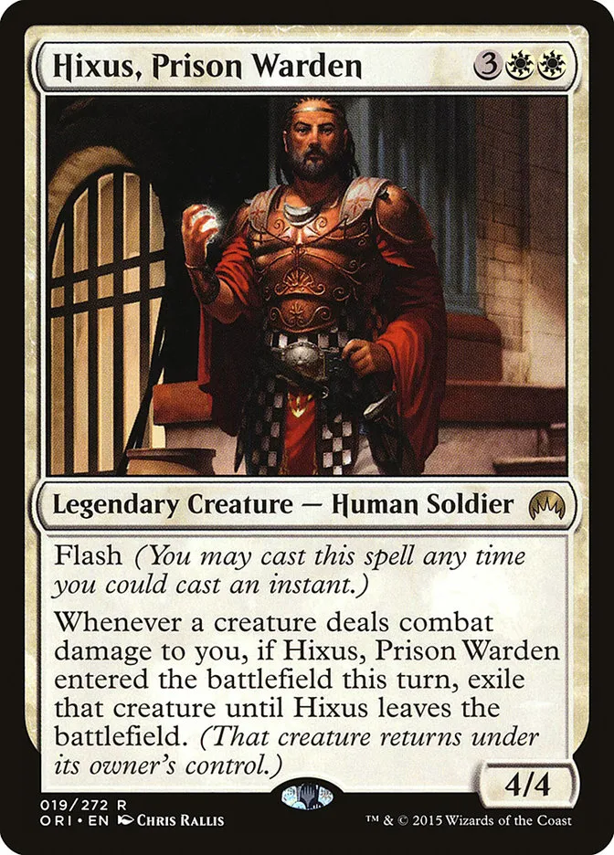 2015 Magic Origins Hixus, Prison Warden #19 rare card image