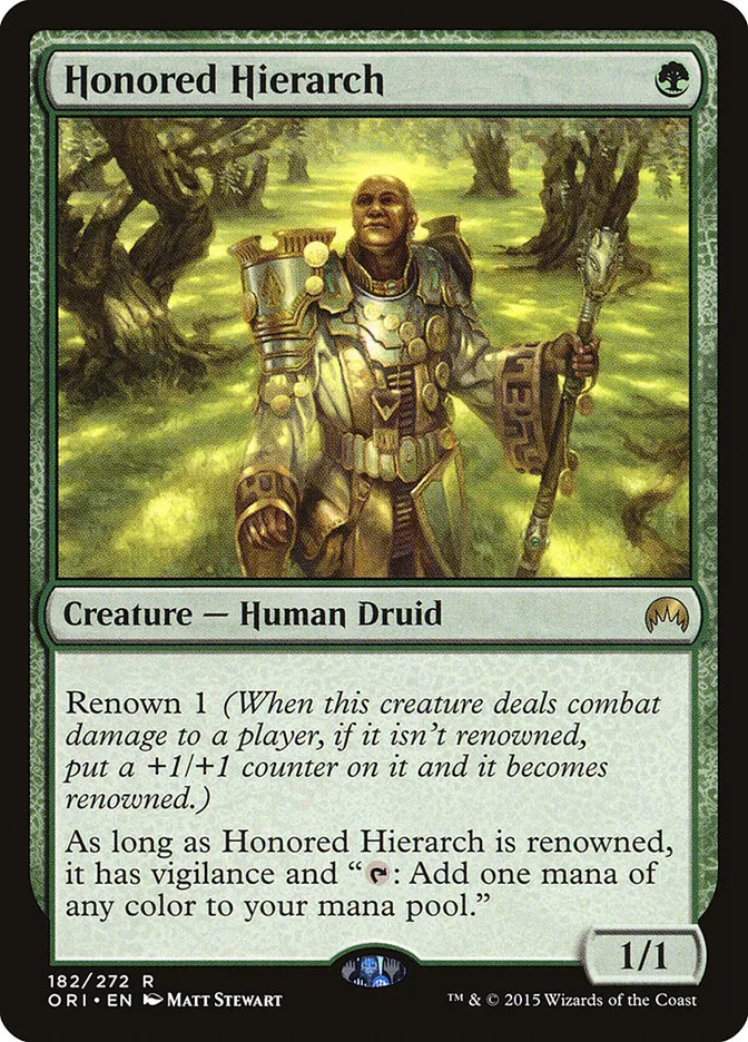 2015 Magic Origins Honored Hierarch #182 rare card image