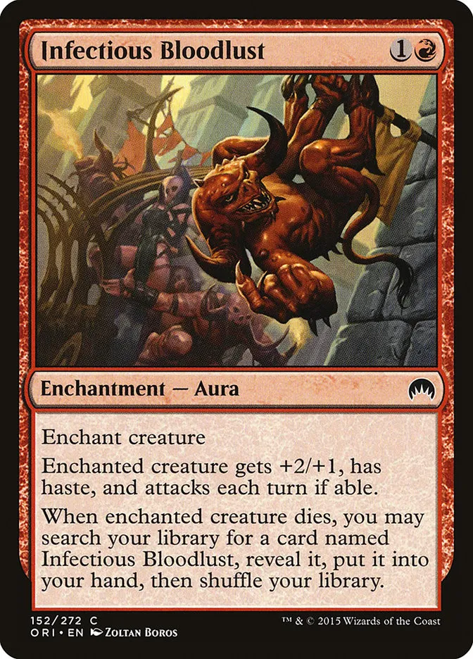 2015 Magic Origins Infectious Bloodlust #152 common card image