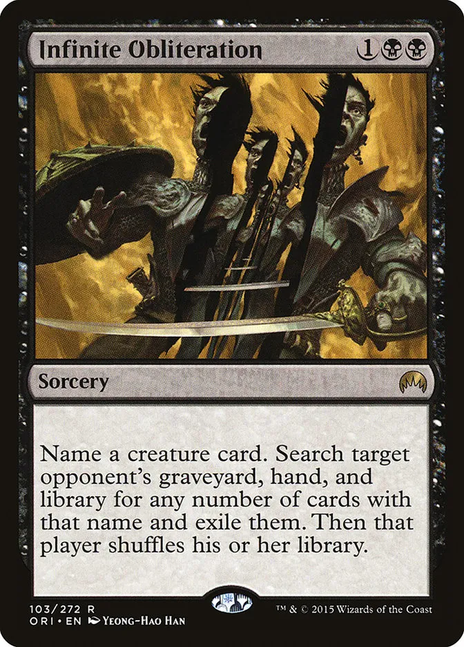 2015 Magic Origins Infinite Obliteration rare #103 rare card image