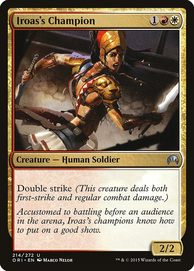 2015 Magic Origins Iroas's Champion #214 uncommon card image