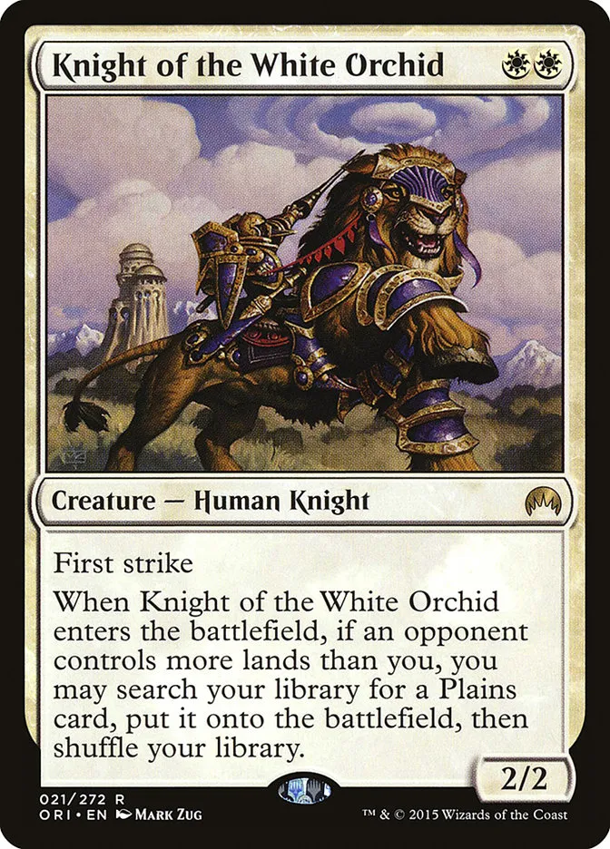 2015 Magic Origins Knight of the White Orchid #21 rare card image