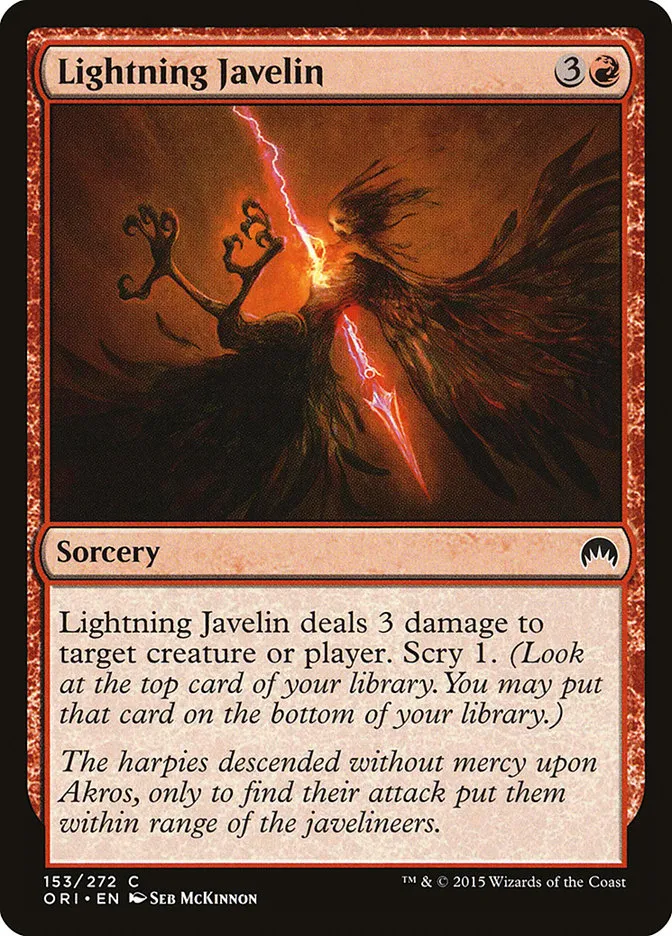 2015 Magic Origins Lightning Javelin common #153 common card image