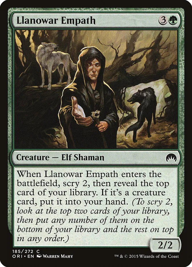 2015 Magic Origins Llanowar Empath common #185 common card image