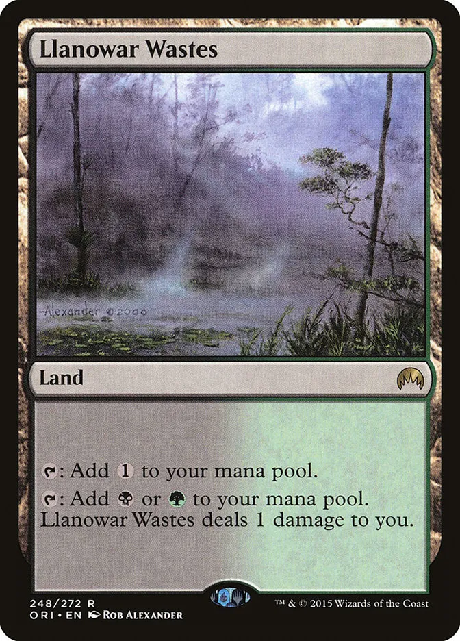 2015 Magic Origins Llanowar Wastes #248 rare card image