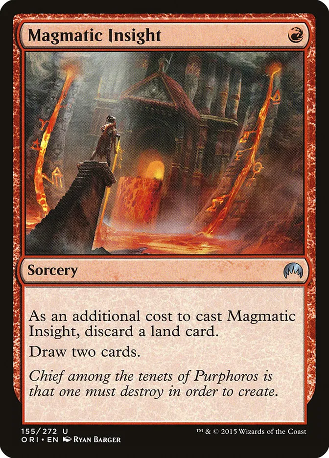 2015 Magic Origins Magmatic Insight #155 uncommon card image