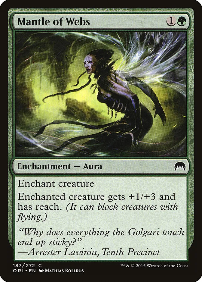 2015 Magic Origins Mantle of Webs #187 common card image