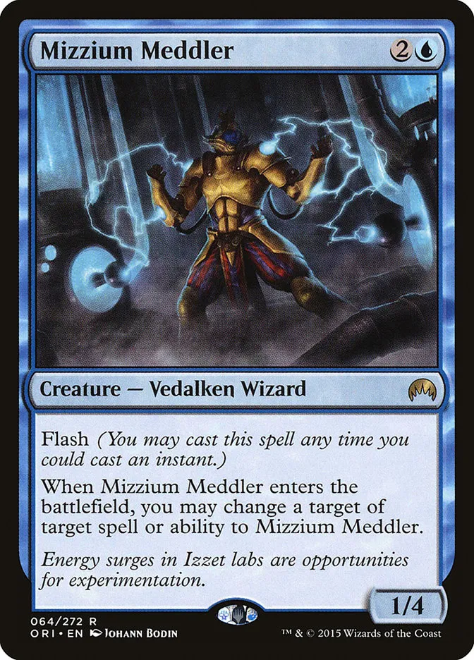 2015 Magic Origins Mizzium Meddler #64 rare card image