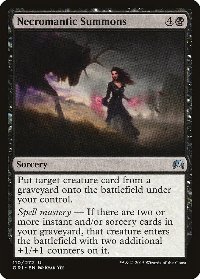 2015 Magic Origins Necromantic Summons #110 uncommon card image