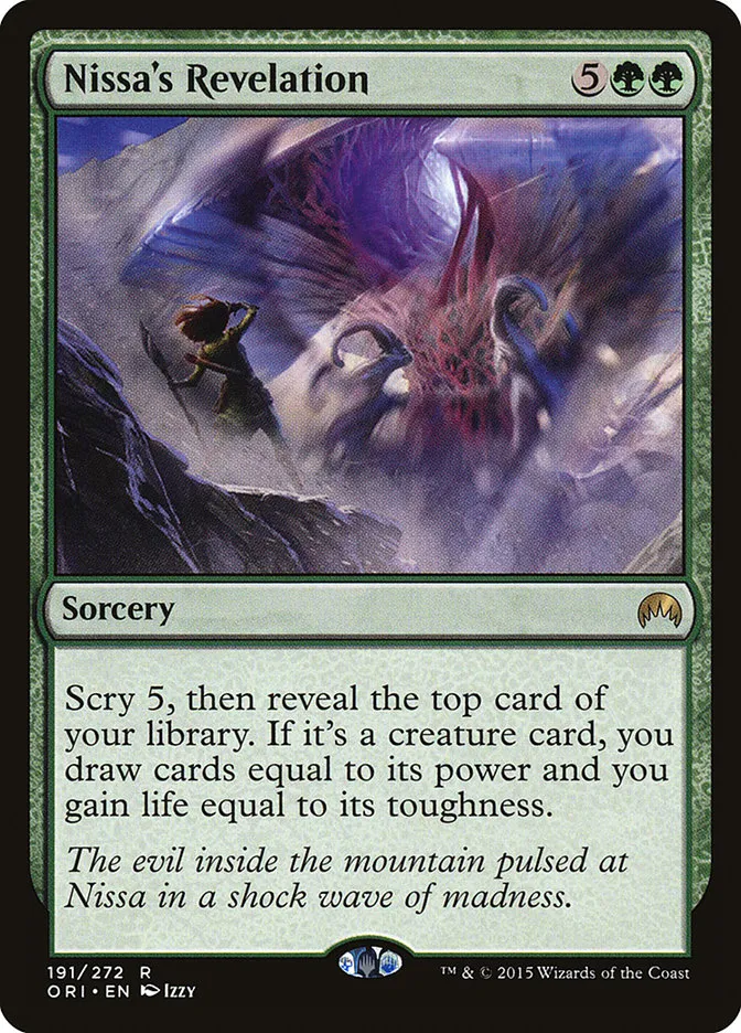 2015 Magic Origins Nissa's Revelation #191 rare card image