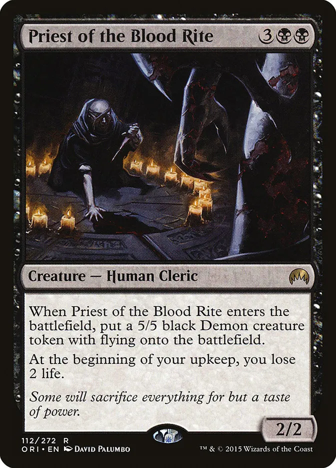 2015 Magic Origins Priest of the Blood Rite #112 rare card image