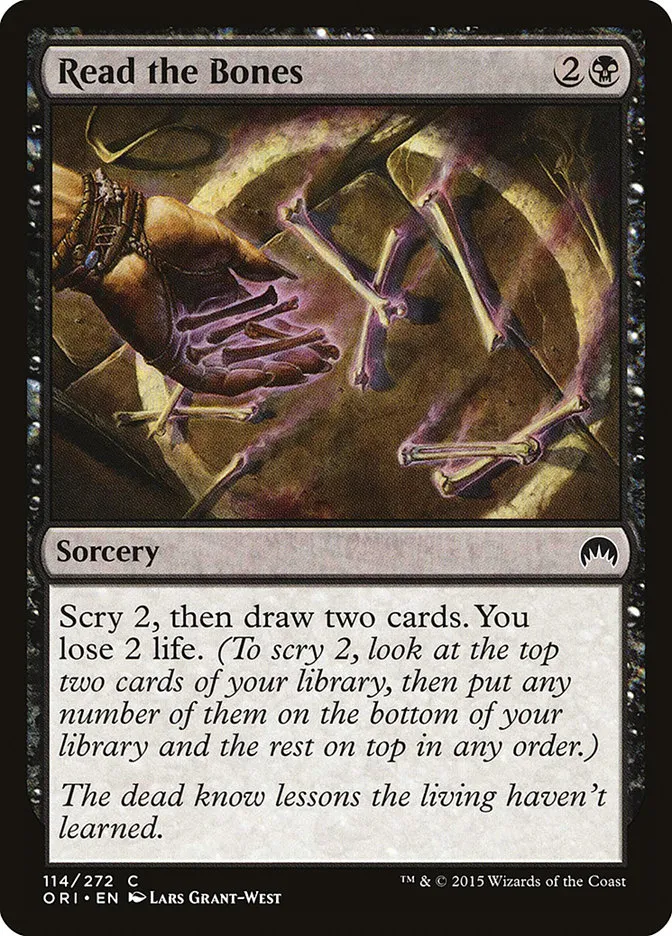 2015 Magic Origins Read the Bones common #114 common card image