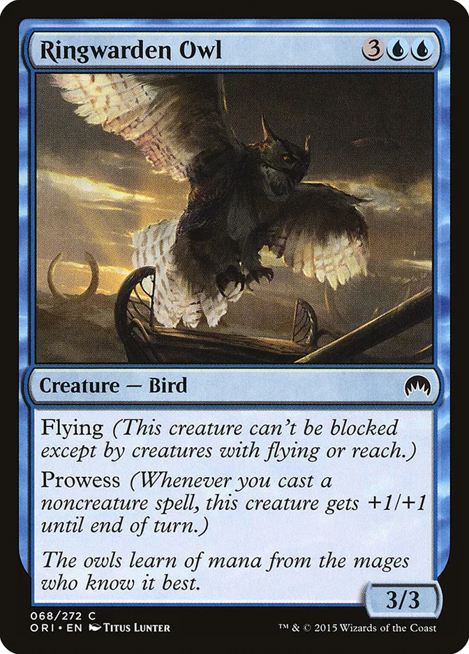 2015 Magic Origins Ringwarden Owl #68 common card image