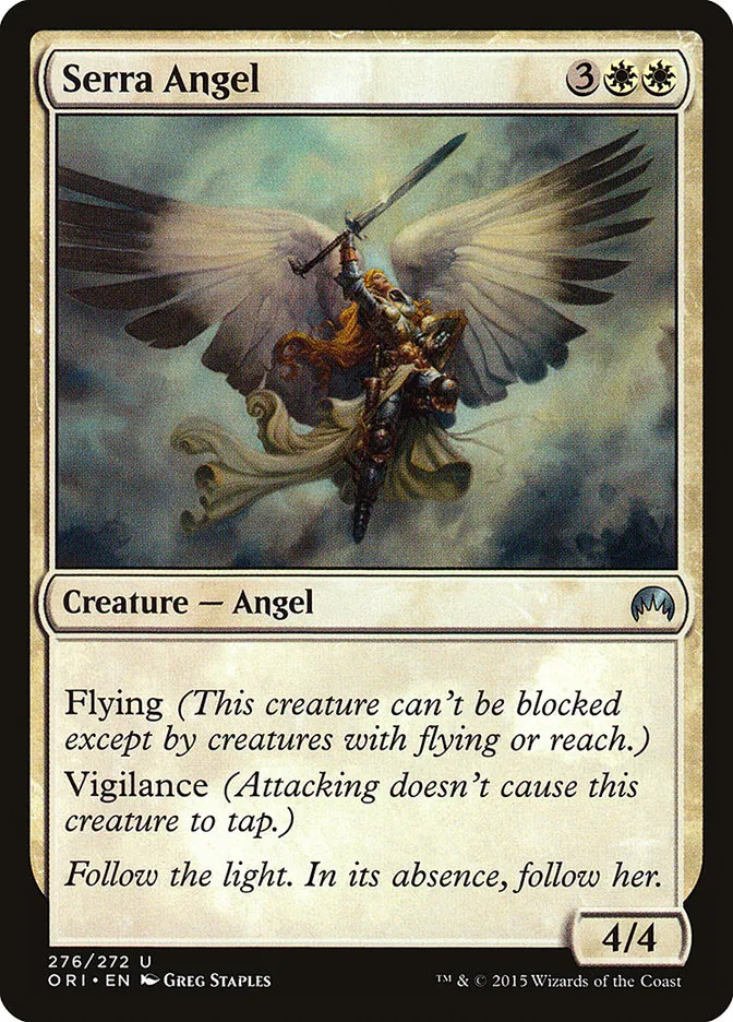 2015 Magic Origins Serra Angel #276 uncommon card image