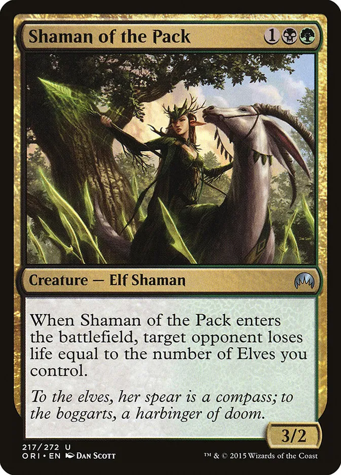 2015 Magic Origins Shaman of the Pack #217 uncommon card image