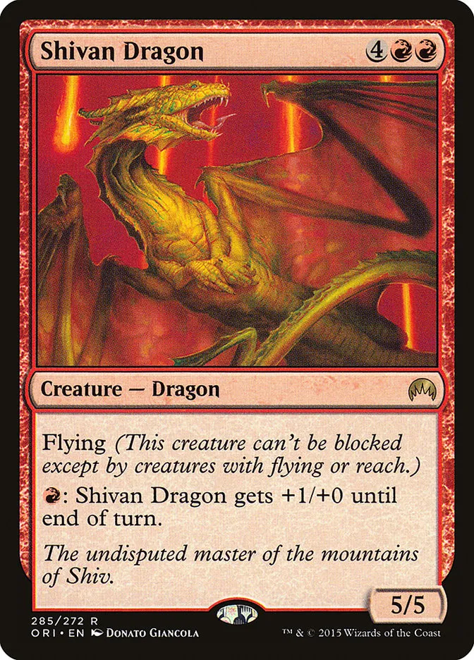 2015 Magic Origins Shivan Dragon #285 rare card image