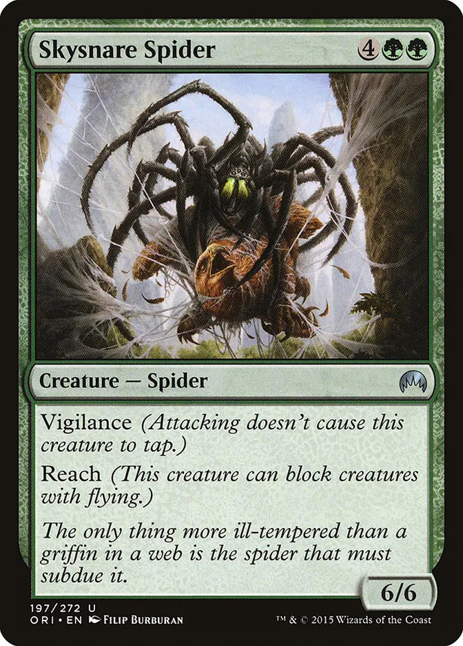 2015 Magic Origins Skysnare Spider #197 uncommon card image
