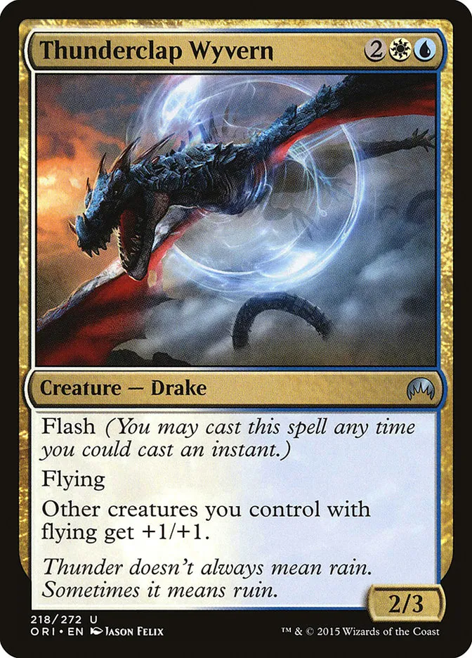 2015 Magic Origins Thunderclap Wyvern #218 uncommon card image