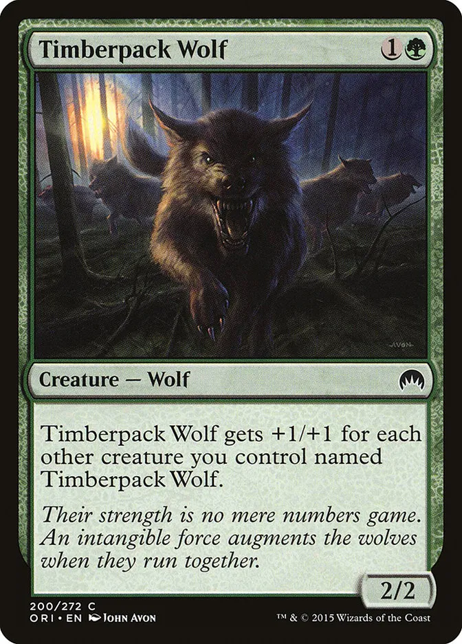 2015 Magic Origins Timberpack Wolf common #200 common card image