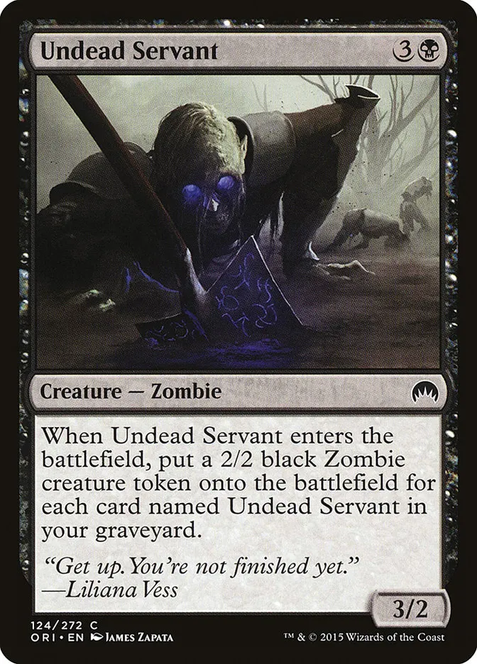 2015 Magic Origins Undead Servant common #124 common card image