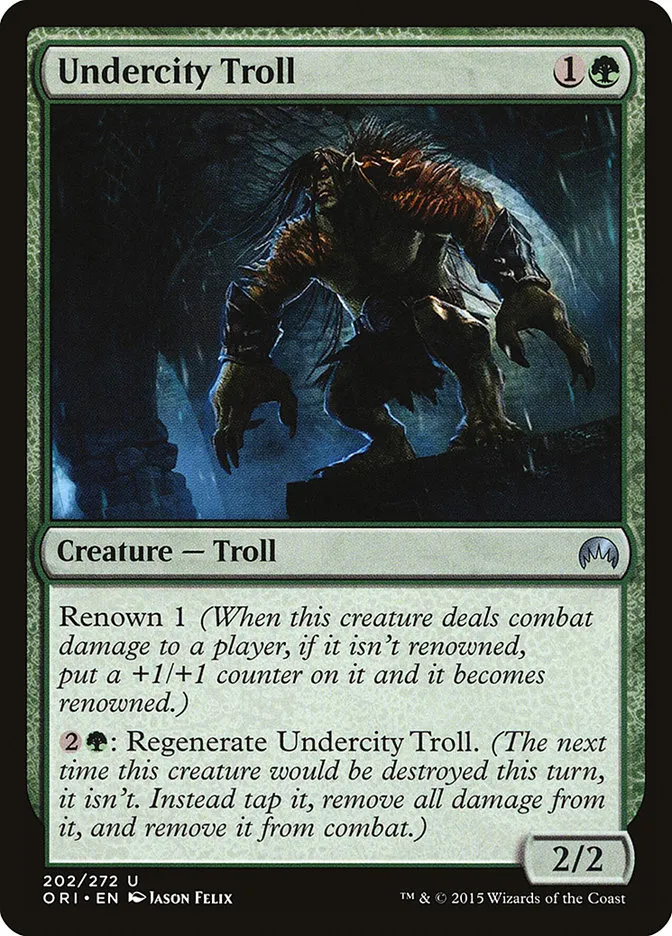 2015 Magic Origins Undercity Troll #202 uncommon card image