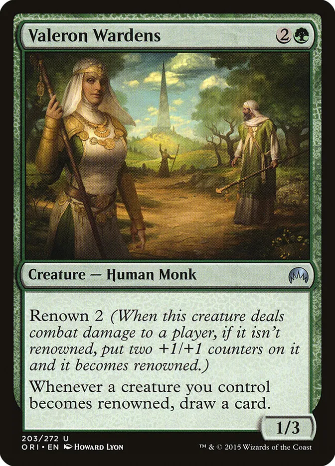 2015 Magic Origins Valeron Wardens #203 uncommon card image