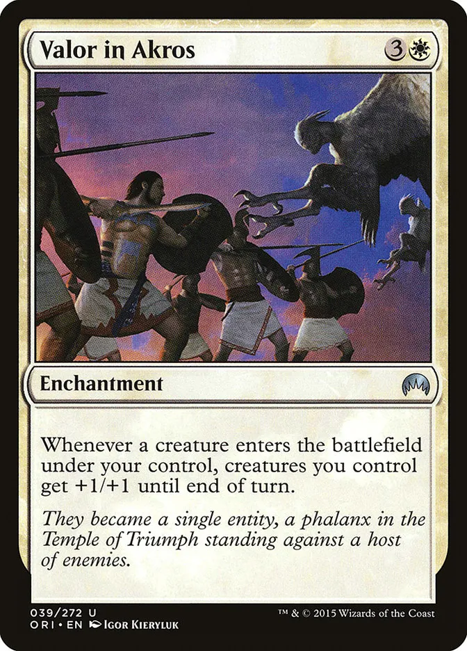 2015 Magic Origins Valor in Akros #39 uncommon card image