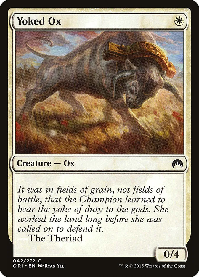 2015 Magic Origins Yoked Ox common #42 common card image