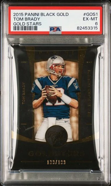 2015 Panini Black Gold Tom Brady Gold Stars #GOS1 card image