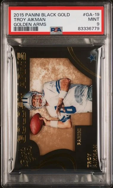 2015 Panini Black Gold Troy Aikman Golden Arms #GA-19 card image